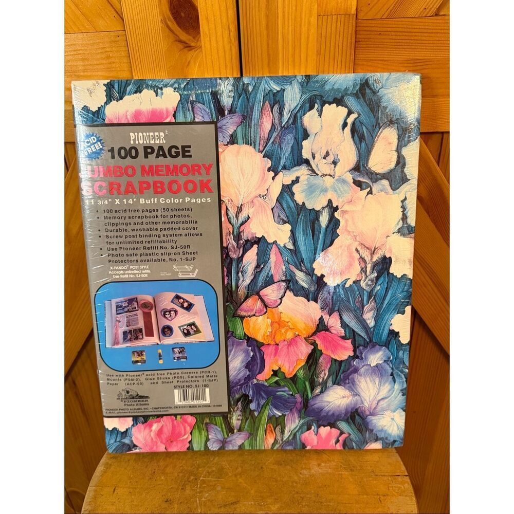 Vintage 1998 Pioneer Jumbo Memory Scrapbook 100 Page Floral Photo Album NWT (639